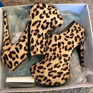 Platform cheetah booties